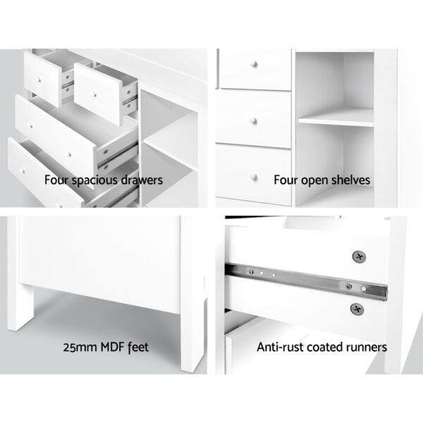 Keezi Baby Changing Table Diaper Station Drawers Chest Cabinet Nursery Furniture - Image 7