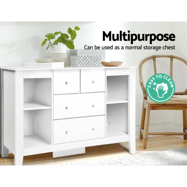 Keezi Baby Changing Table Diaper Station Drawers Chest Cabinet Nursery Furniture - Image 8