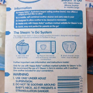25 x 4 Pack (100 Pieces) -Wholesale Resell Retail  Happy Baby Steam n Go Cherry Silicone Soother - Image 7