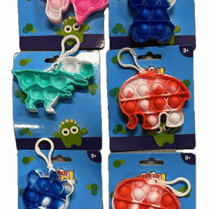 Push Bubble Pop It Fidget Keyring Squeeze Toy Sensory Silicone Stress Reliever