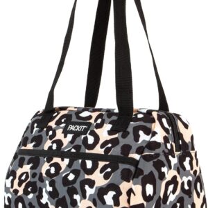 PACKIT Freezable Ice Lunch Bag Tote Food Storage Camping Travel Tiger - Wild Leopard