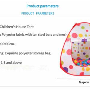 Pink 3-in-1 Kids Play Tent Set - Foldable Indoor/Outdoor Tunnel and Ball Pit with Fence - Image 3