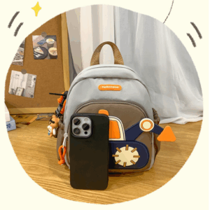 Blue-yellow Kids' Cartoon Backpack - Adorable Excavator Design with Spacious Compartments - Image 2