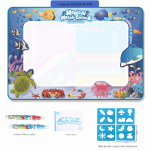 Fruit Alphabet Giant Aqua Magic Doodle Mat 100x80cm - Mess-Free Reusable Water Drawing Pad for Creative Kids