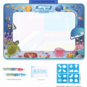 Sea Animals Giant Aqua Magic Doodle Mat 100x80cm - Mess-Free Reusable Water Drawing Pad for Creative Kids