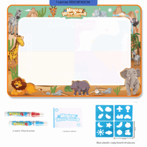 African animals Giant Aqua Magic Doodle Mat 100x80cm - Mess-Free Reusable Water Drawing Pad for Creative Kids